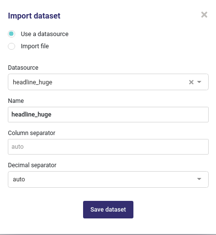 Import Datas from a datasource